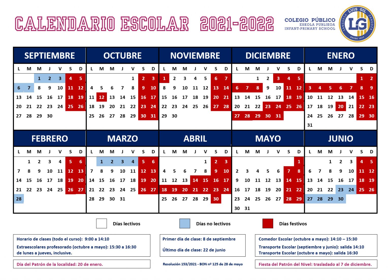 Calendario Escolar 20212022 Del Departamento De Educación De Puerto 859